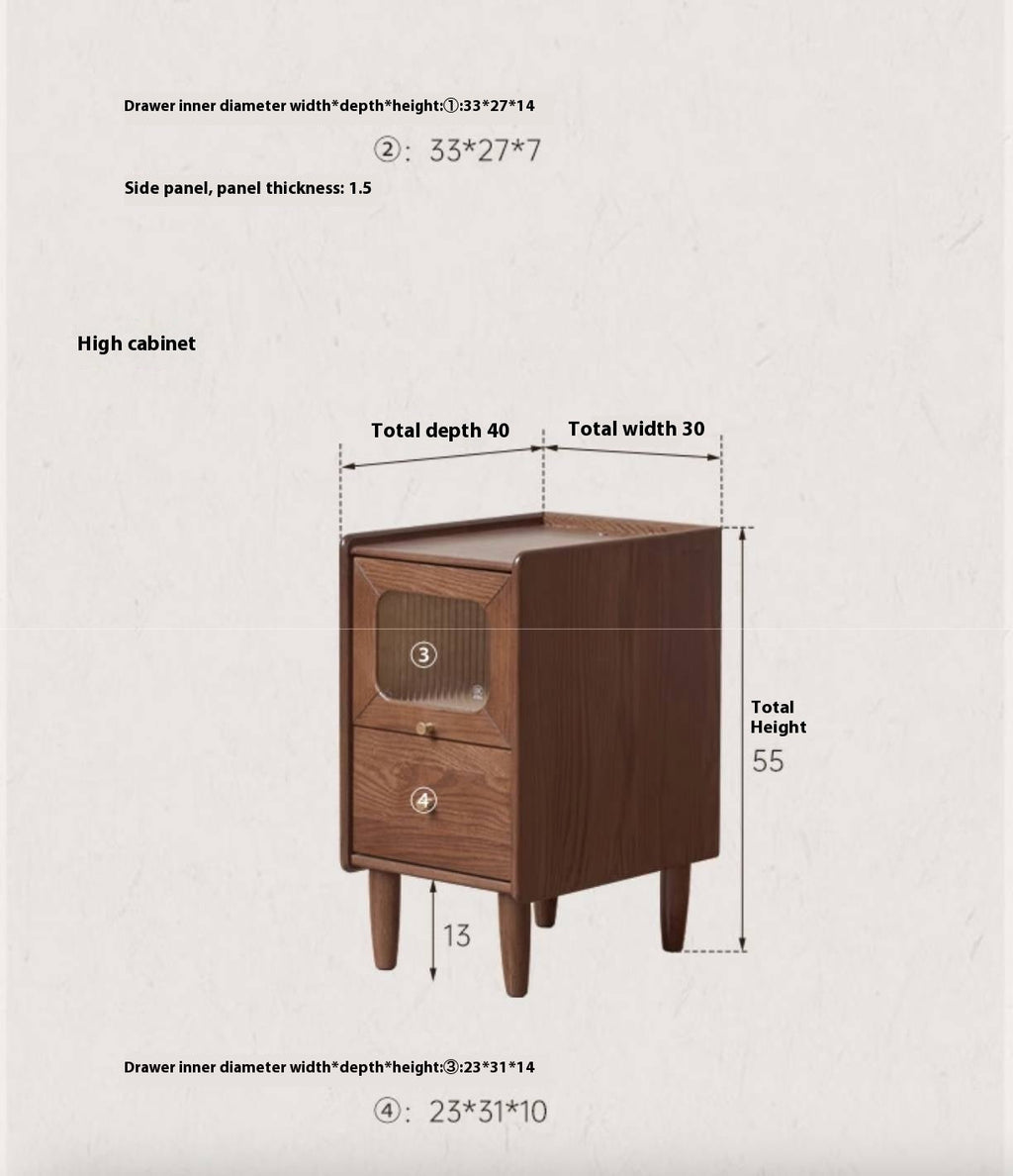 Oak Solid Wood Modern Style Nightstand