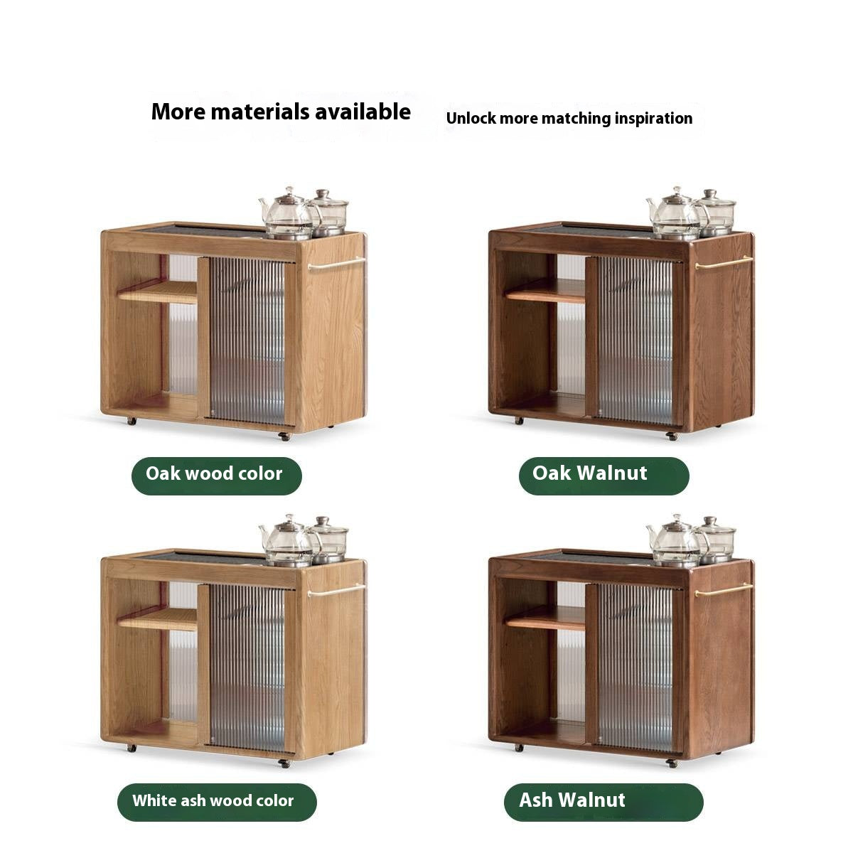 Black Walnut Solid Wood Tea Cabinet