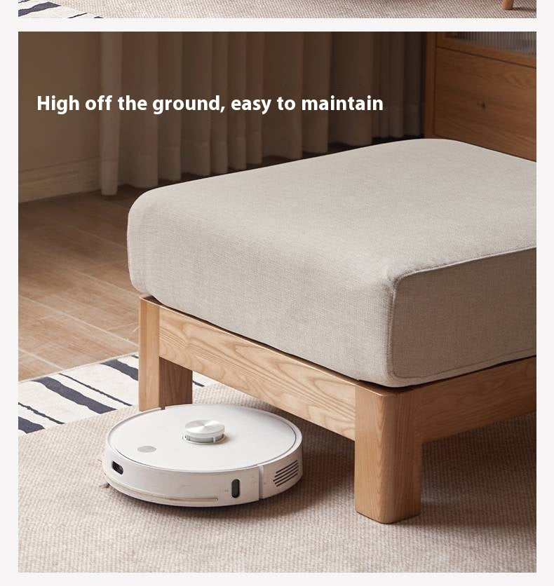 Black Walnut, Oak, Ash, Poplar Solid Wood Footstool Small Fabric Stool