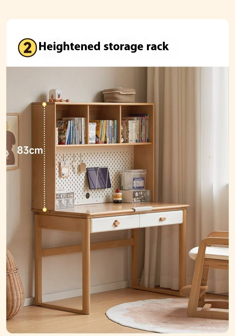 Beech Solid Wood Kids Learning Desk with Eye Protection Lamp