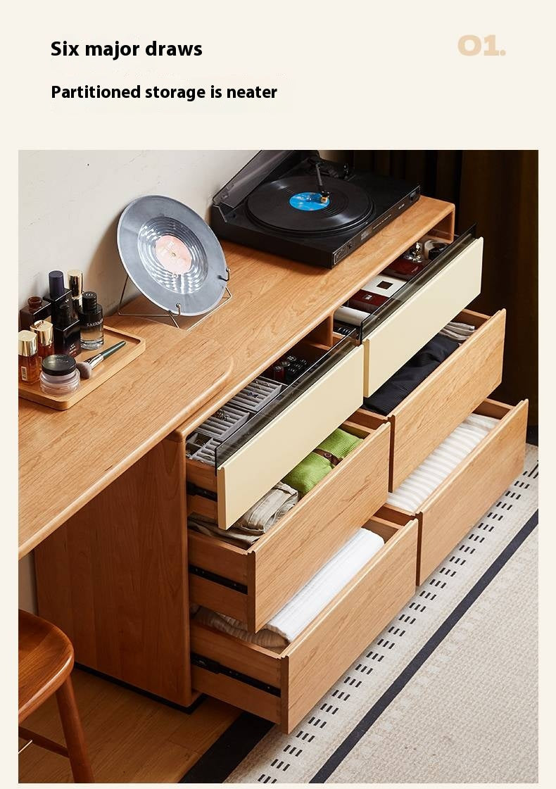 Cherry Solid Wood Modern Style Dressing Table