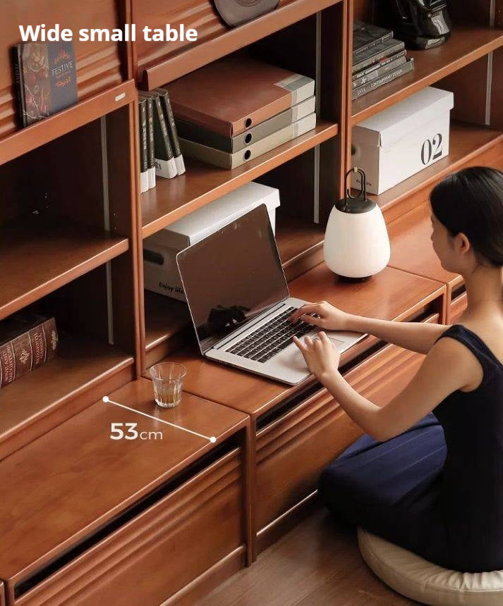 Poplar Solid Wood Combination Bookshelf Antique Style