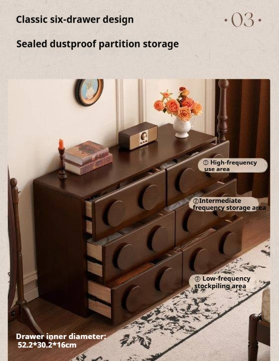 Poplar Solid Wood French Retro Style Bucket Cabinet