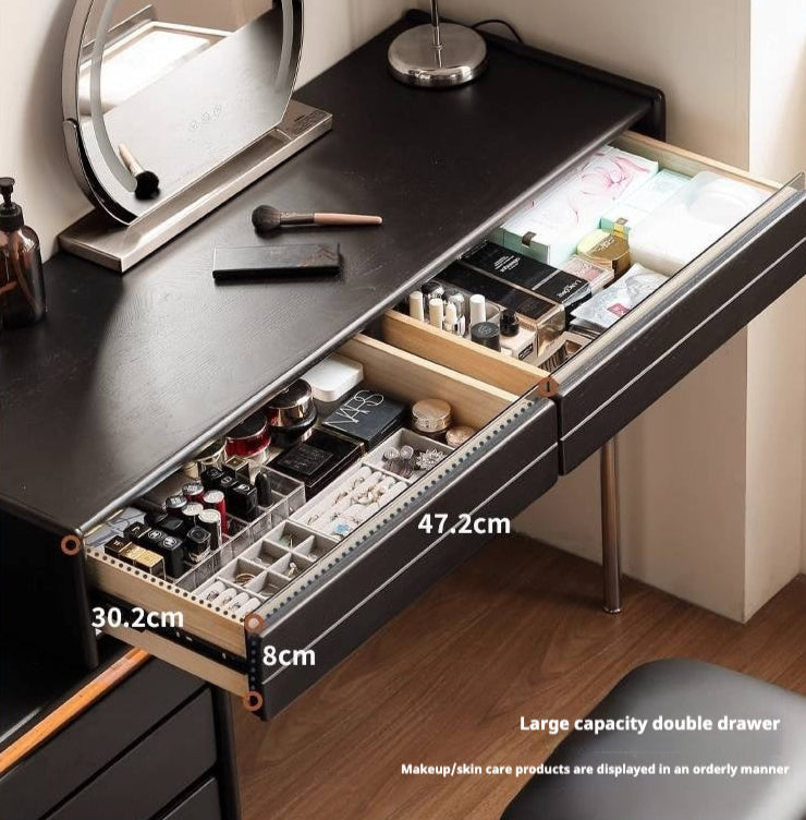 Ash Solid Wood Bauhaus Retractable Makeup Table