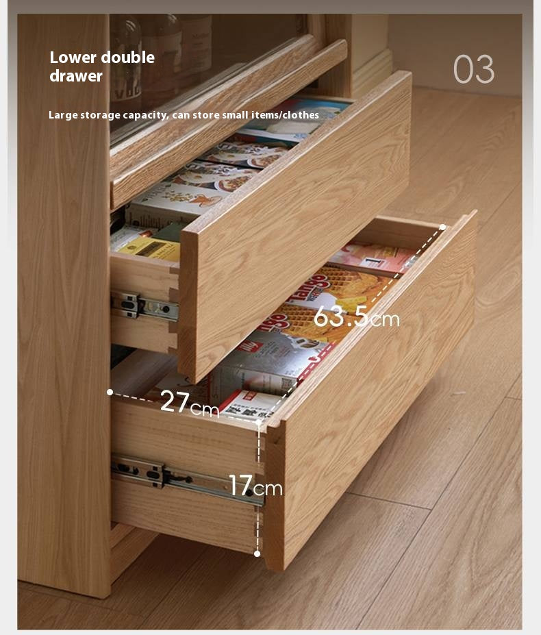 Ash Solid Wood Modern Side Cabinet