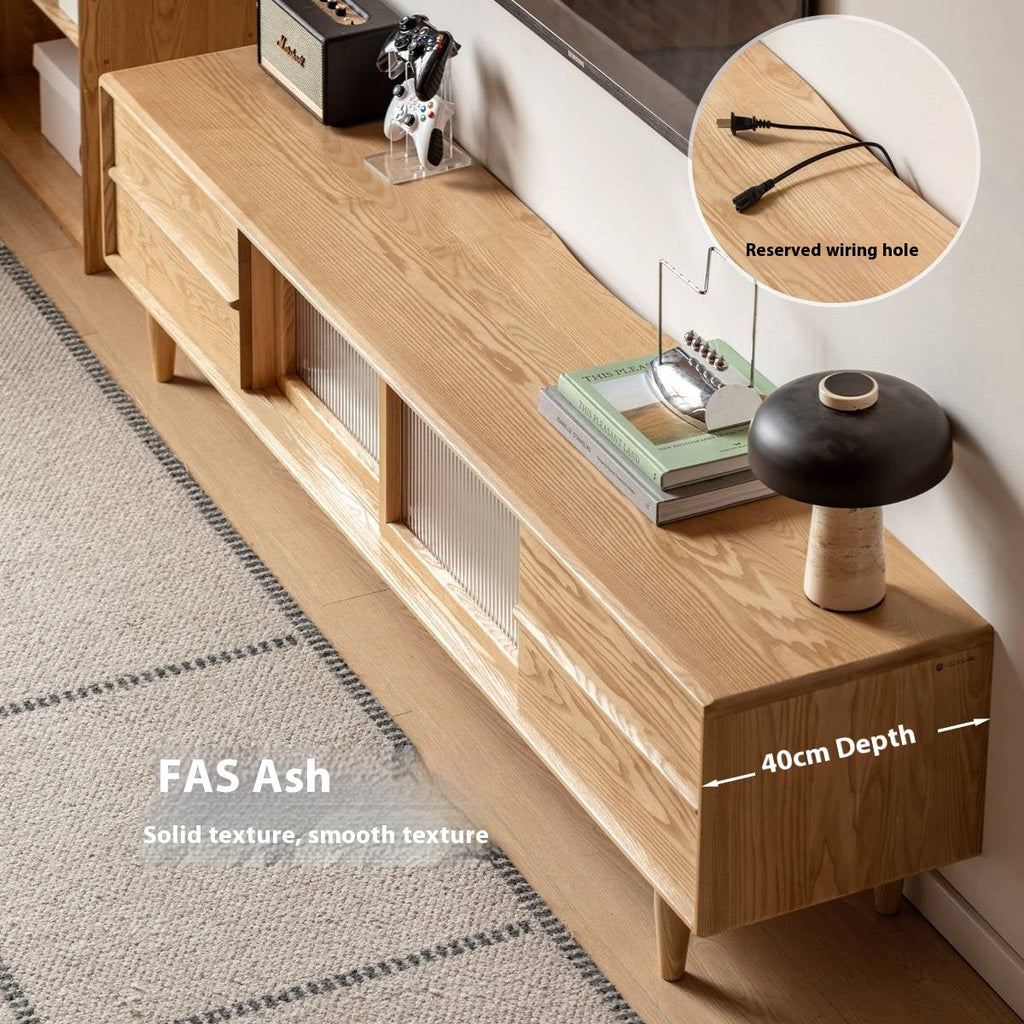 Ash Solid Wood Modern Style TV Stand