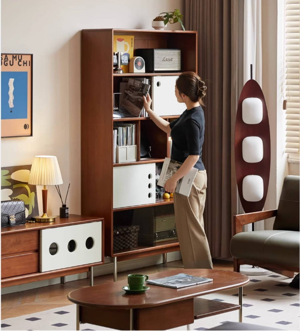 Poplar, Cherry Solid Wood Antique Style Bookshelf