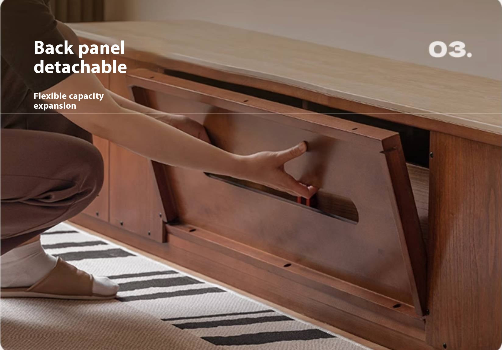 Poplar Solid Wood Antique Style TV Stand