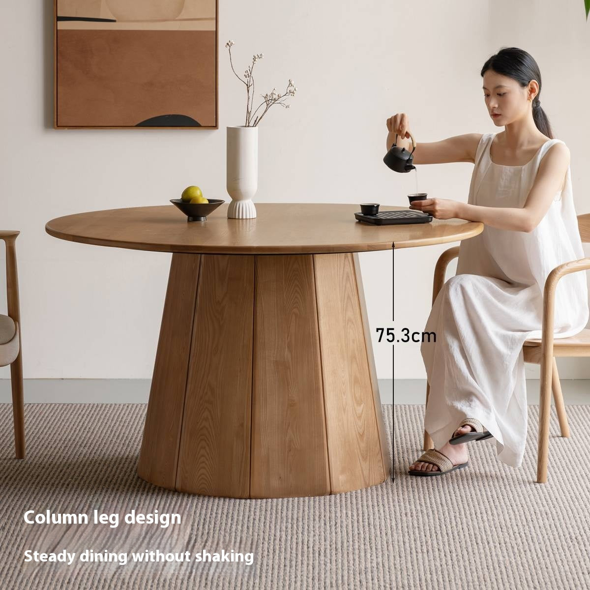 Ash Solid Wood Round Dining Table