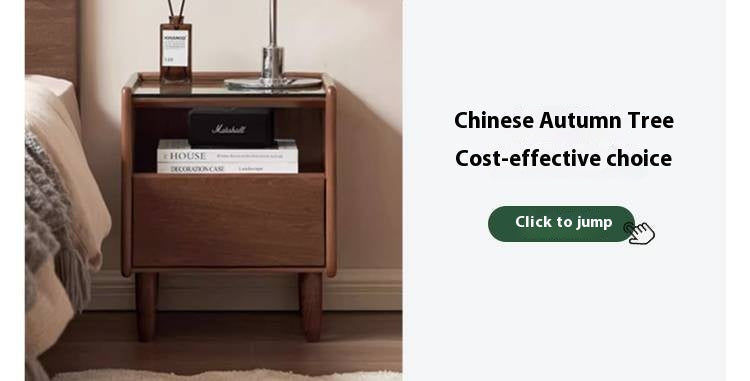 Ash, Cherry, Black walnut, Poplar, Solid Rubberwood Modern Nightstand.