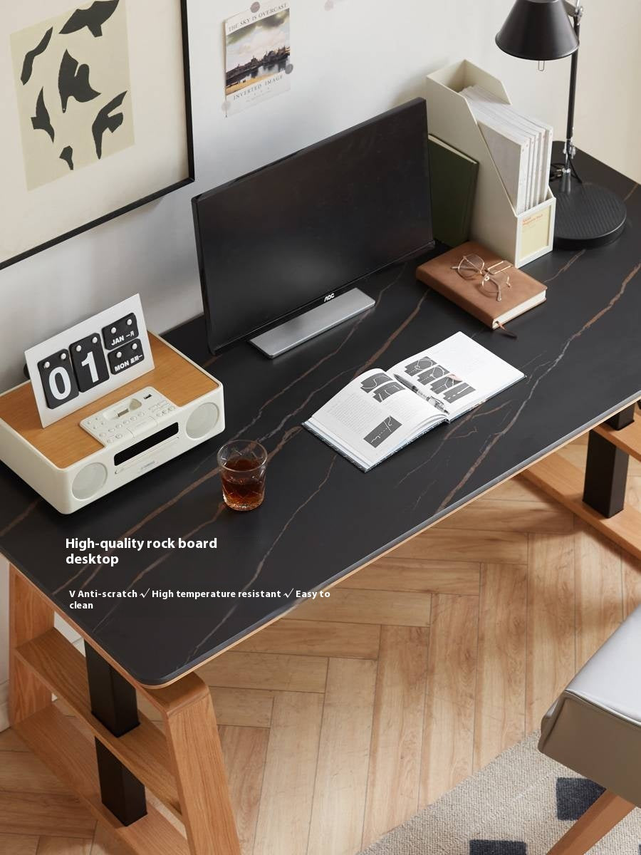 Oak Solid Wood Dual Electric Lifted Office Desk