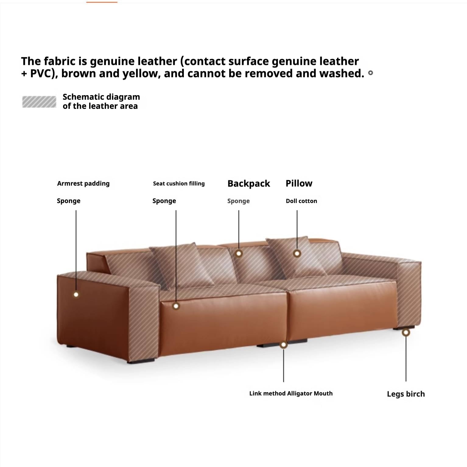 Leather Italian Light Luxury Sofa