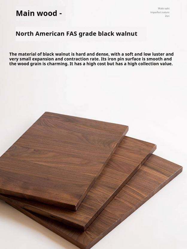 Black Walnut Solid Wood Wabi-Sabi Style Tea Table