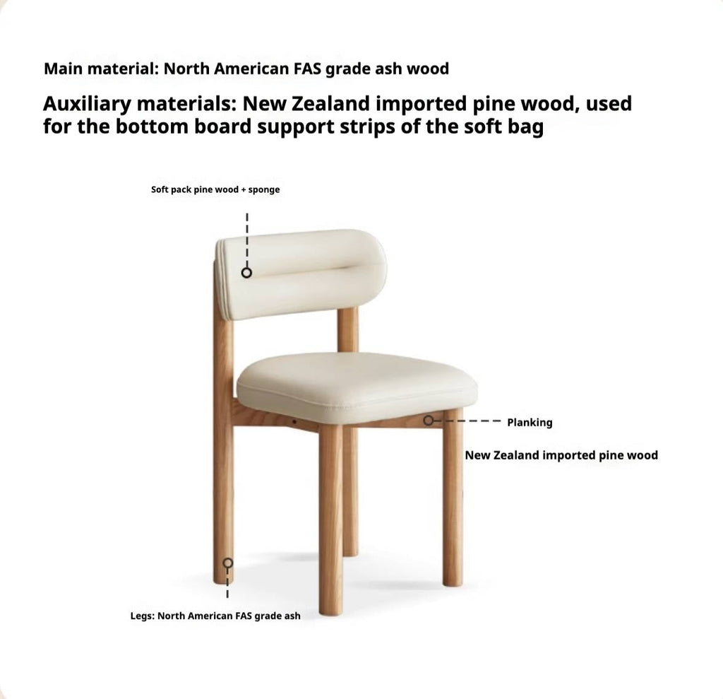 Ash Solid Wood Modern Style Makeup Chair