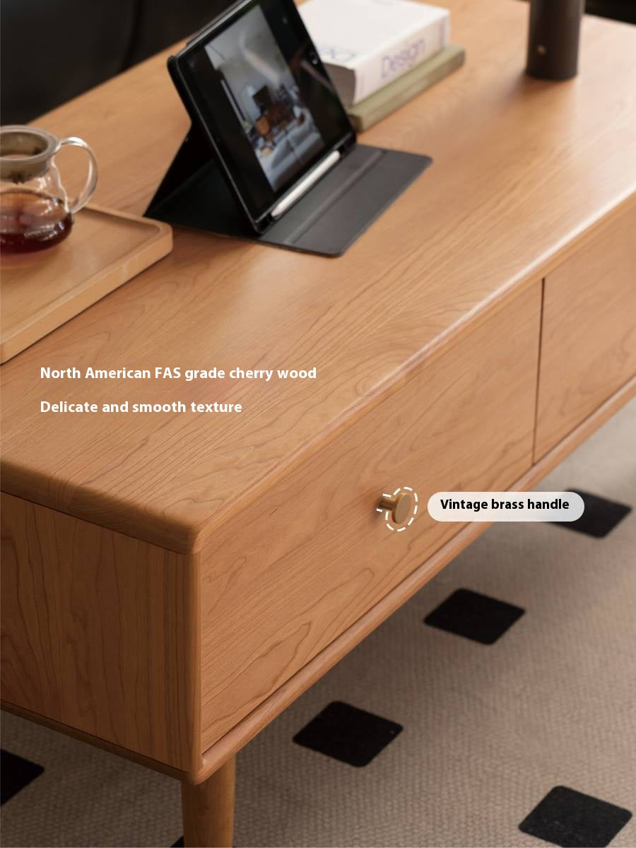 Cherry Solid Wood Medieval Style Coffee Table