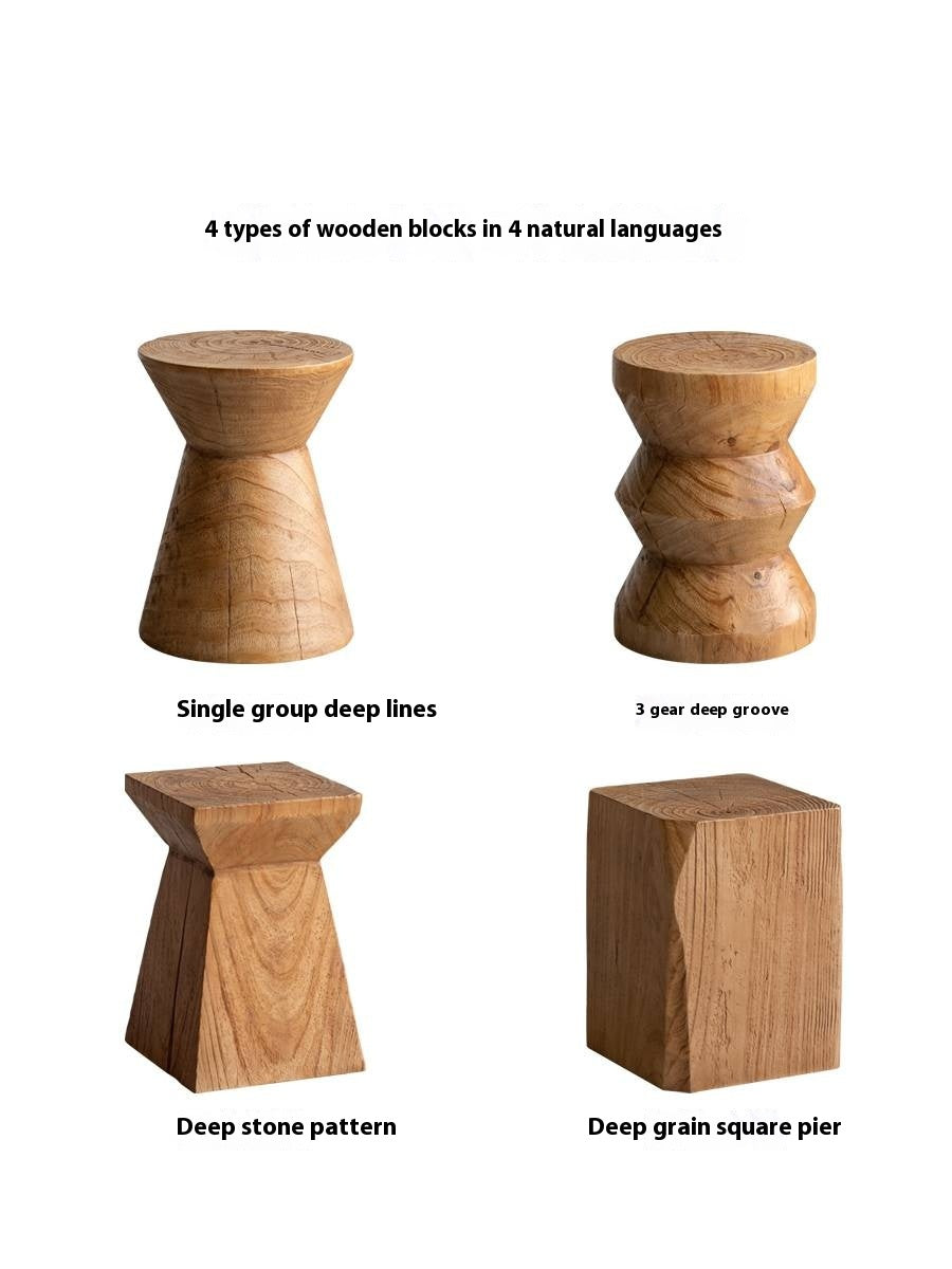 Pine Solid Wabi Sabi Style Side Table