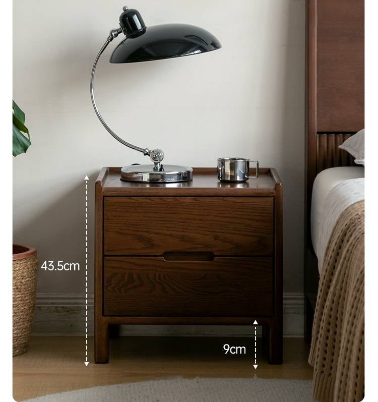 Rubberwood, Oak Solid Wood Simple Modern Style Nightstand