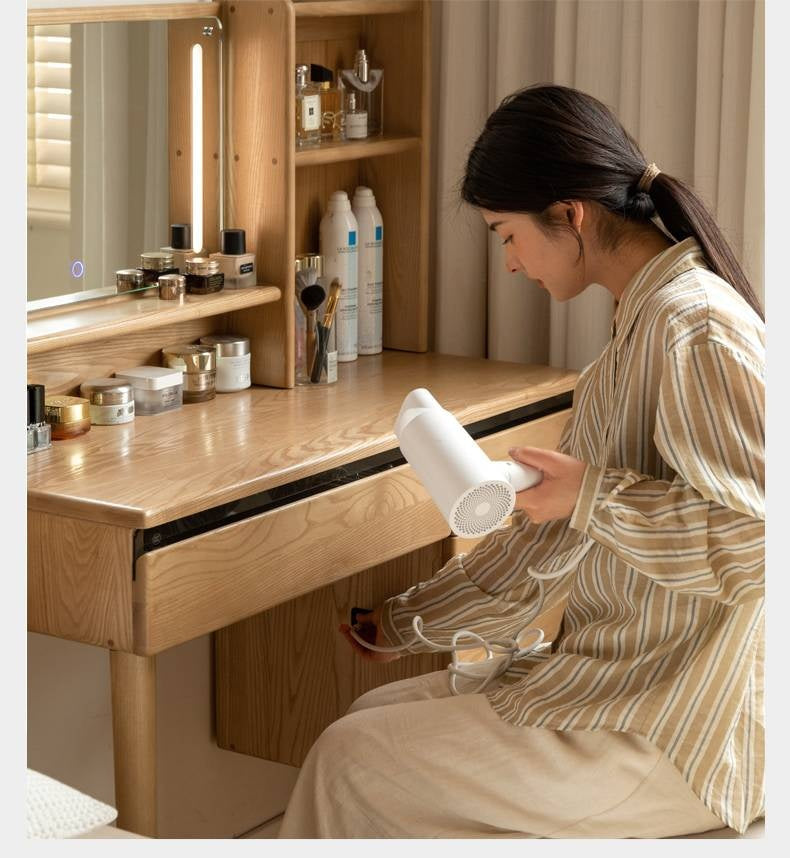 Ash Solid Wood Multifunctional Modern Dressing Table