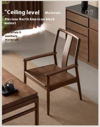 Black Walnut Solid Wood Tea Chair