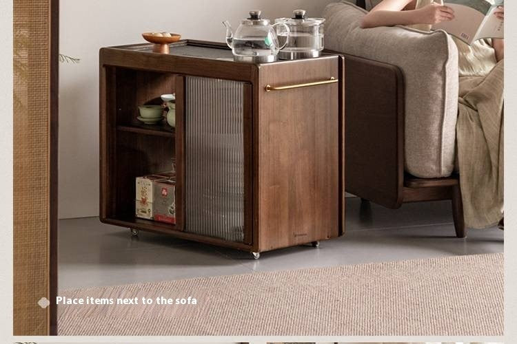 Black Walnut Solid Wood Tea Cabinet