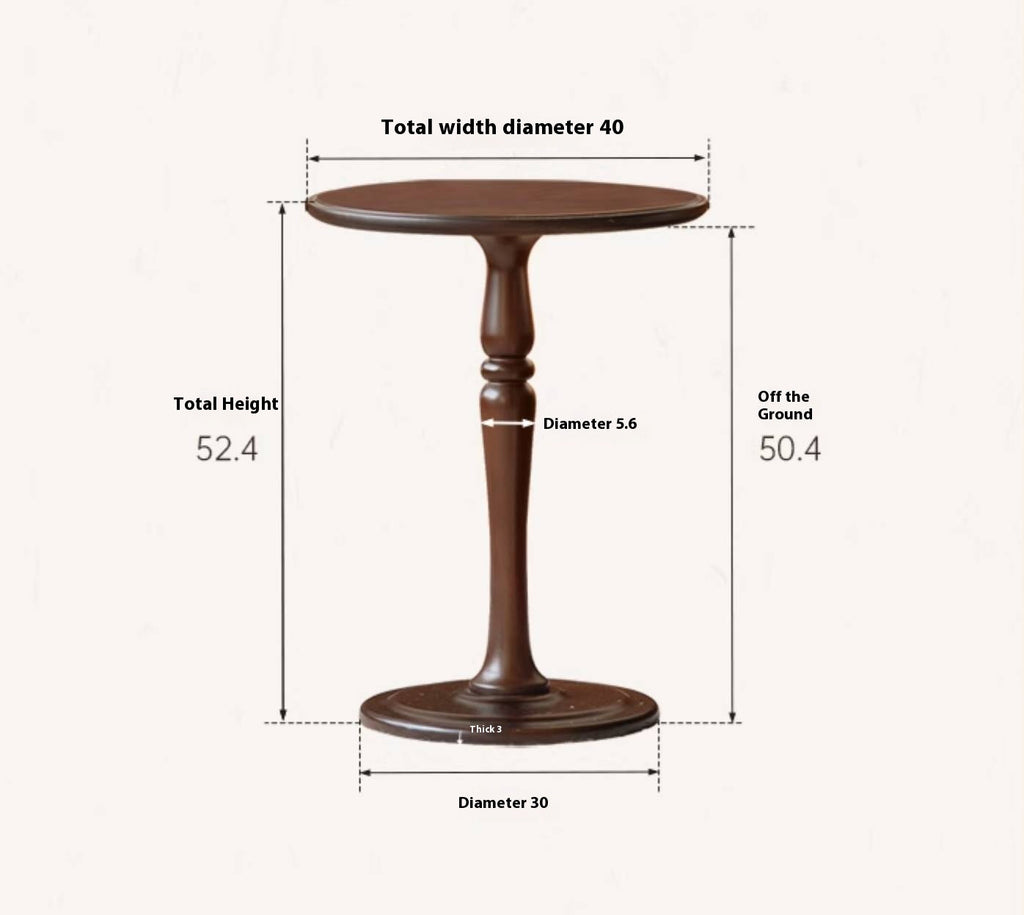 Poplar Solid Wood American Retro Style Round Coffee Table