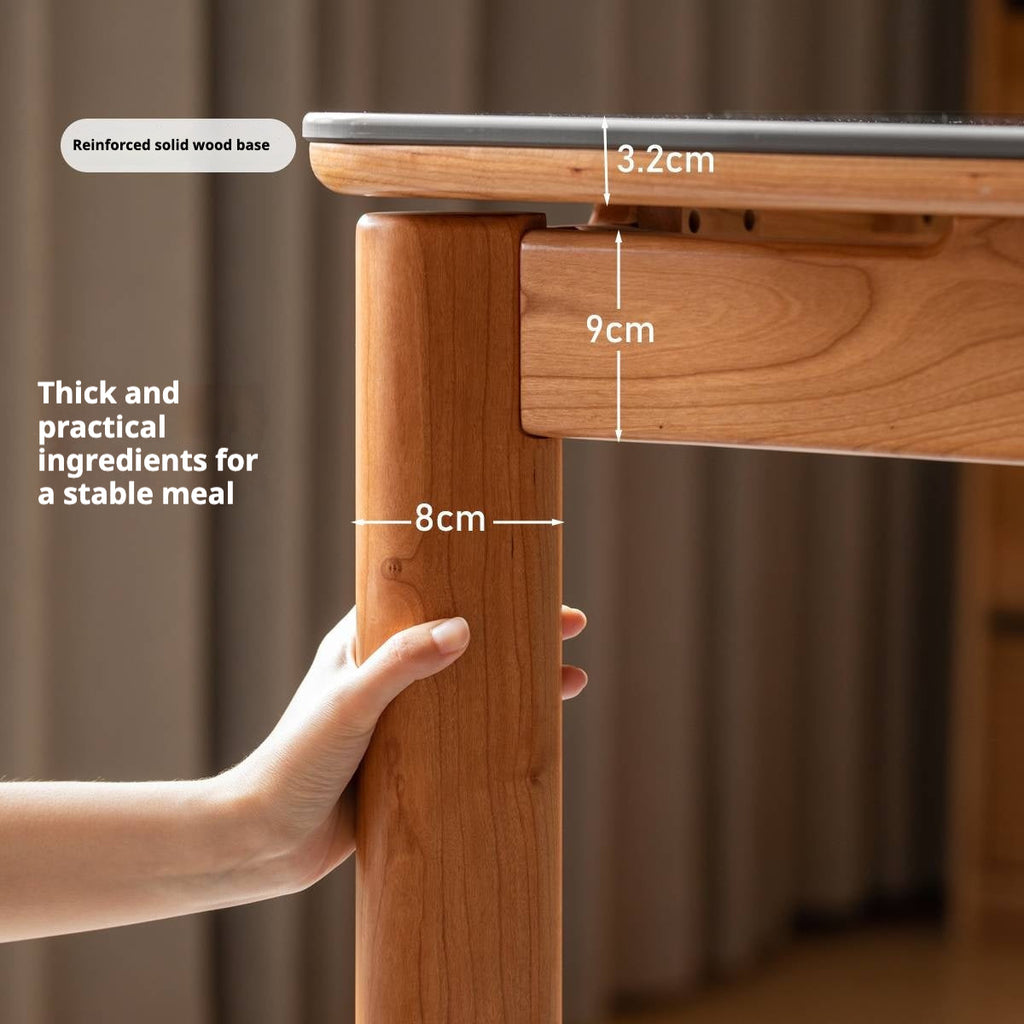 Cherry Solid Wood Rock Board Dining Table