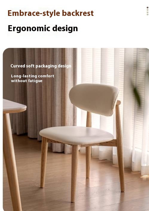 Set 4 pcs Ash Solid Wood Modern Soft Dining Chair