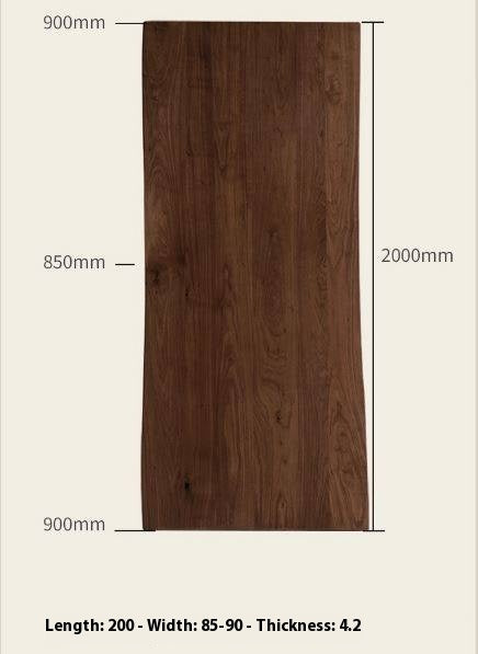 Black Walnut Solid Wood Wabi Sabi Style Large Board Dining Table