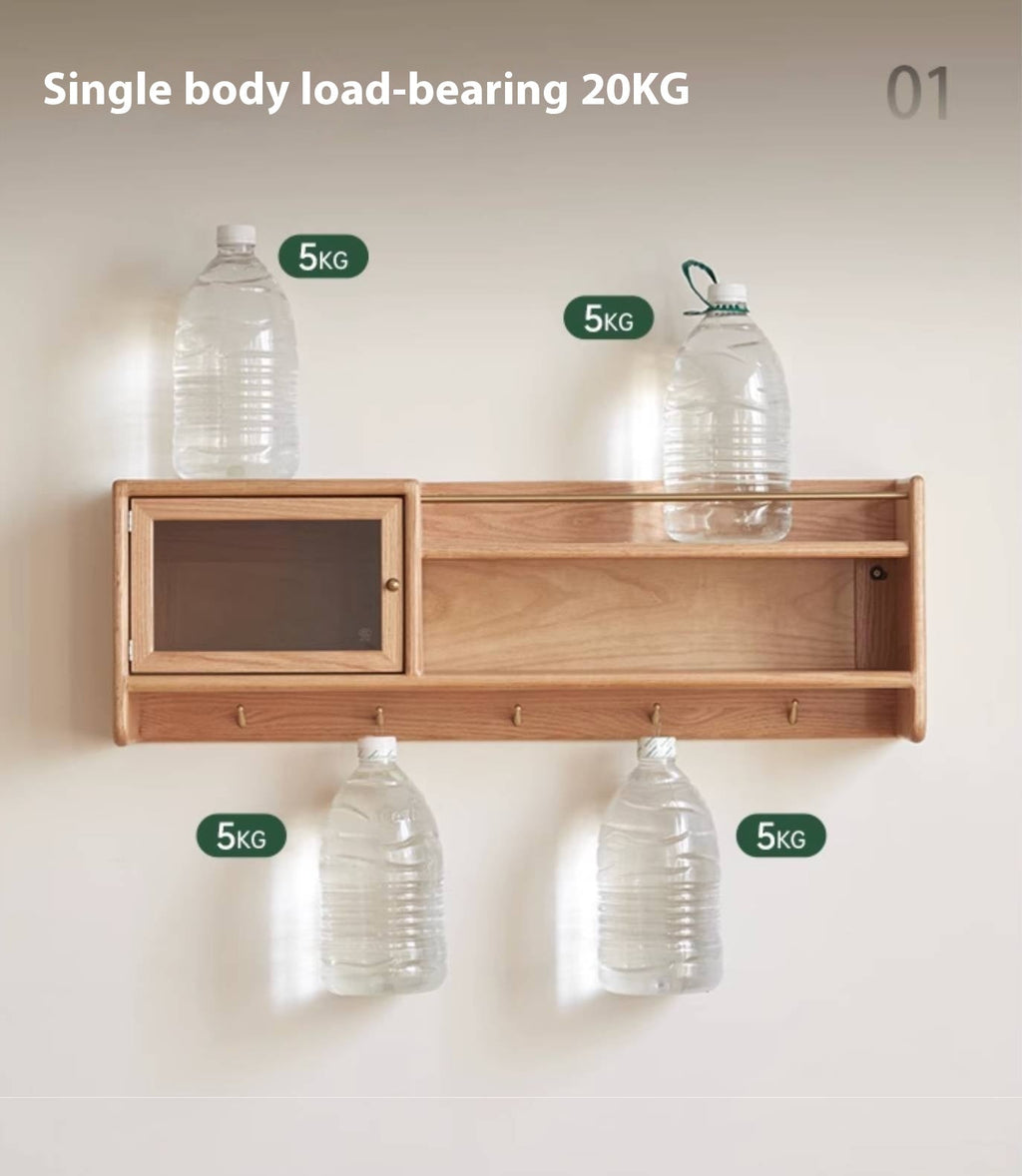 Oak Solid Wood Modern Style Wall Cabinet