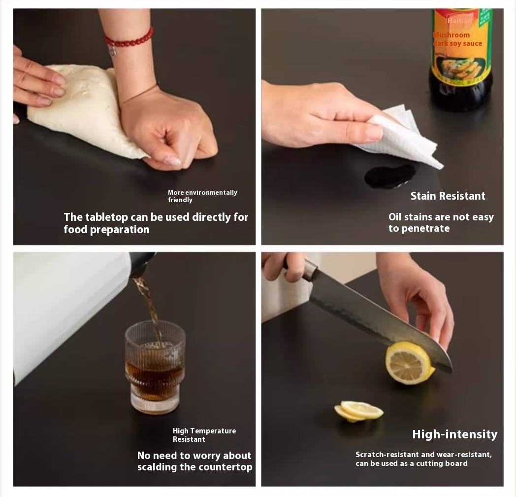 Poplar Solid Wood Antique Style Rock Board Buffet