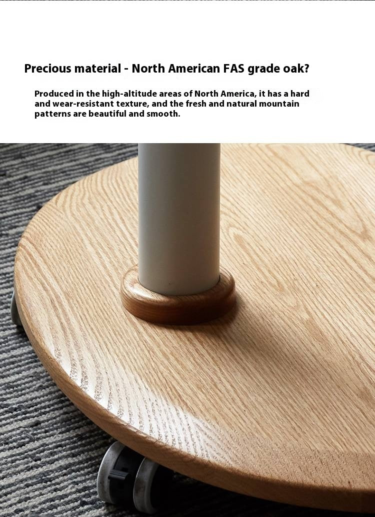 Oak Solid Wood Mobile Standing Desk