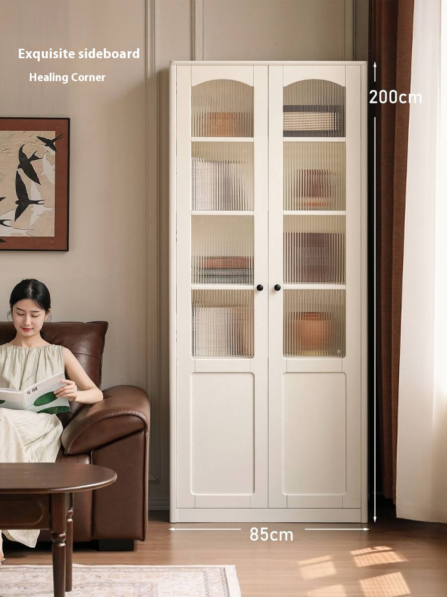 Rubberwood Solid Wood French Style Side Cabinet