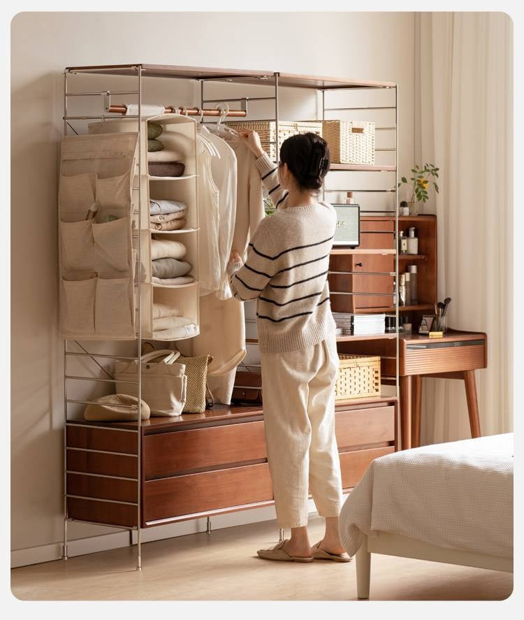 Poplar Solid Wood Retro Shelf Bookshelf