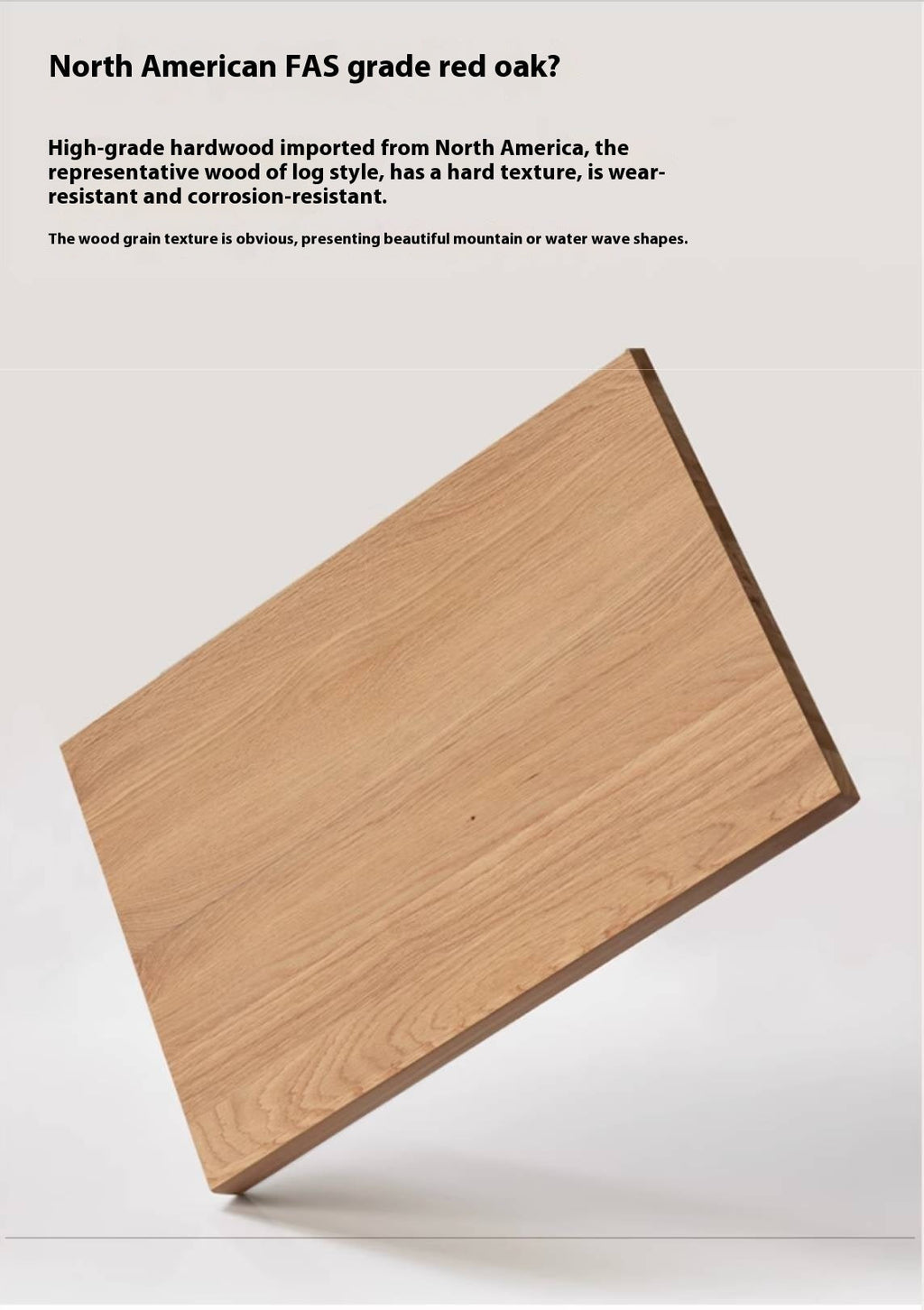 Red Oak, White Oak Solid Wood Two-drawer Nightstand