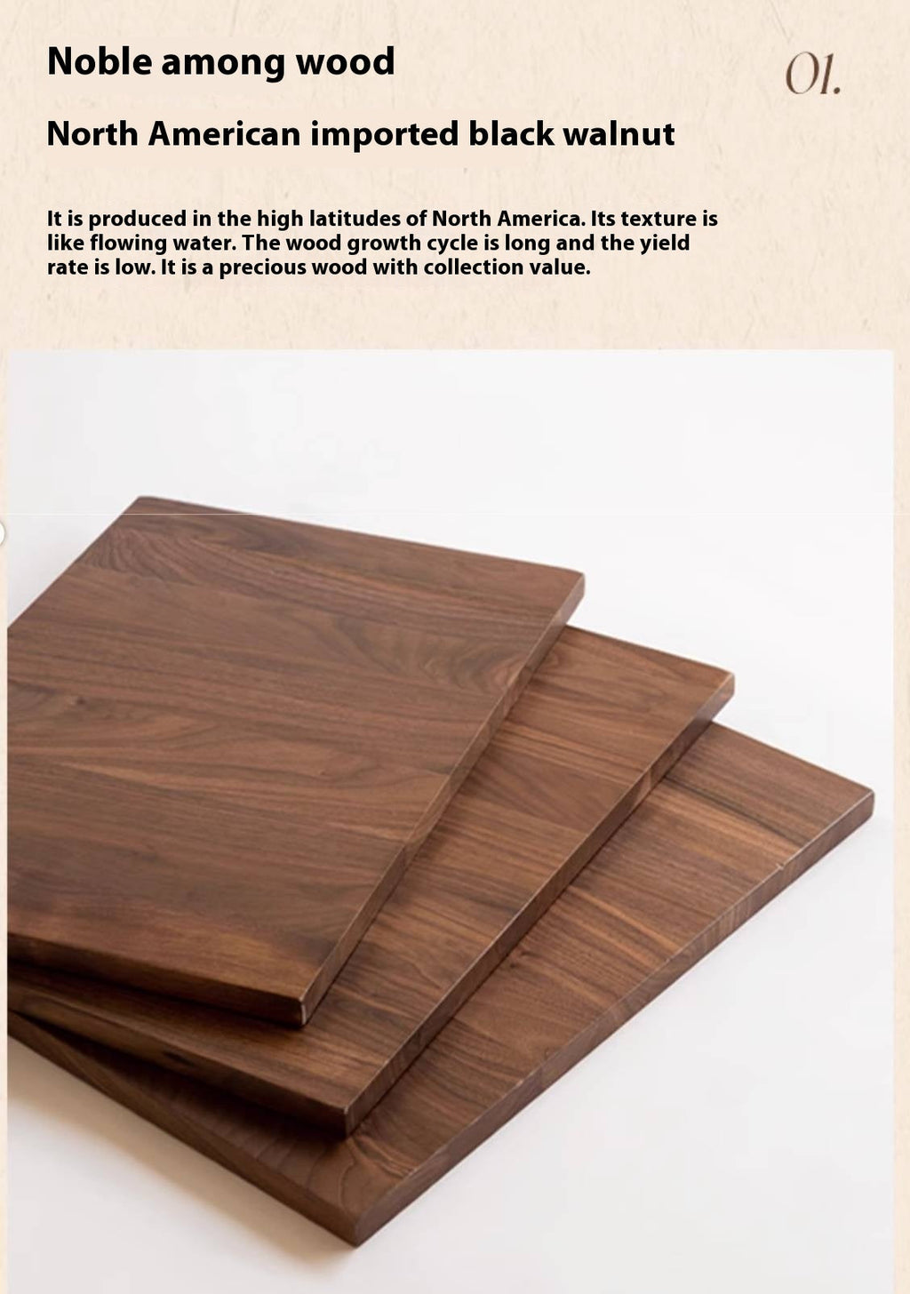 Black Walnut Solid Wood Vintage Rock Plate Dining Table