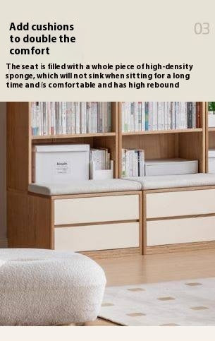 Oak Solid Wood Cream Style Study  Bookcase