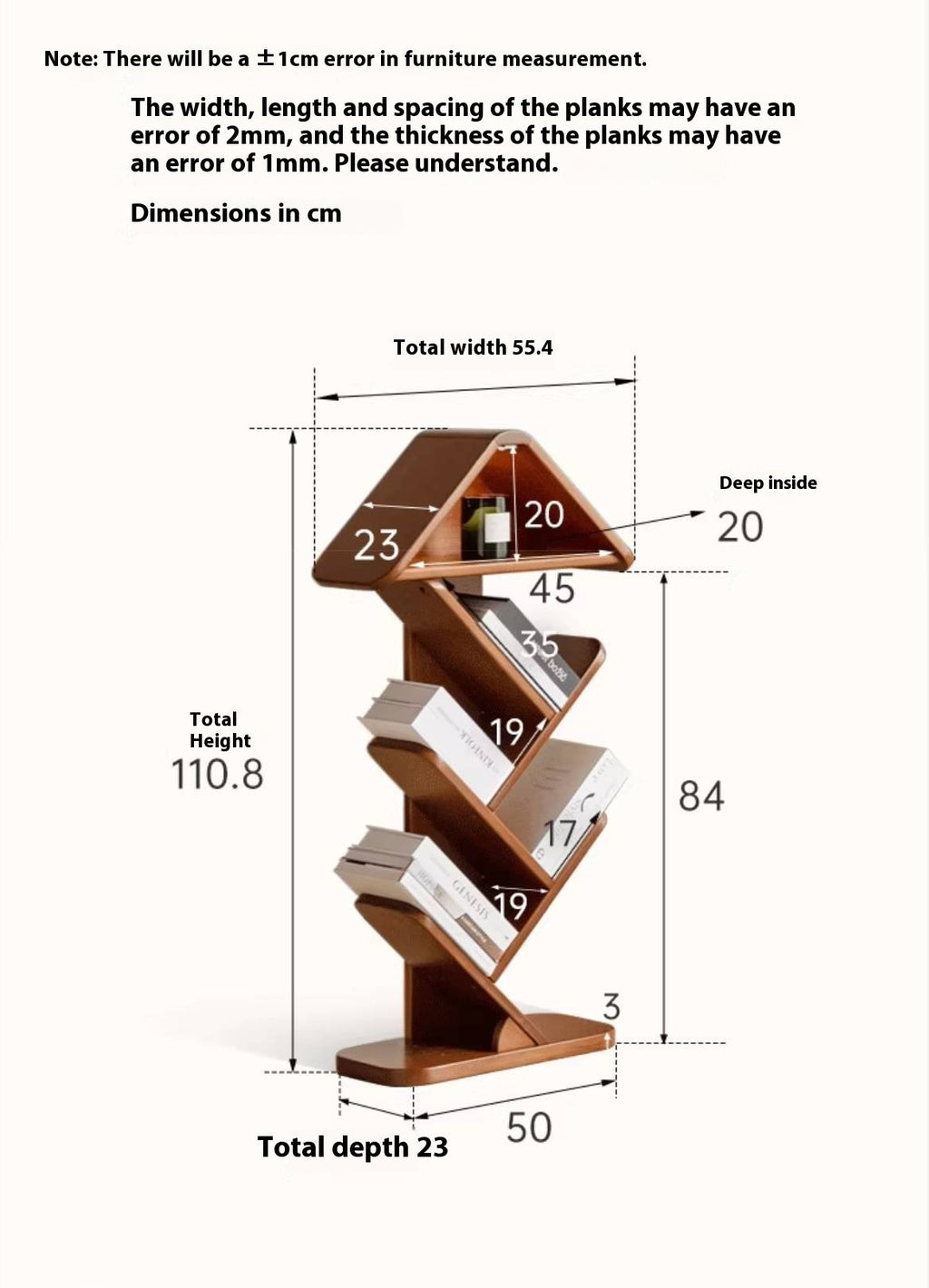 Poplar Solid Wood Mid Century Style Bookshelf And Newspaper Rack