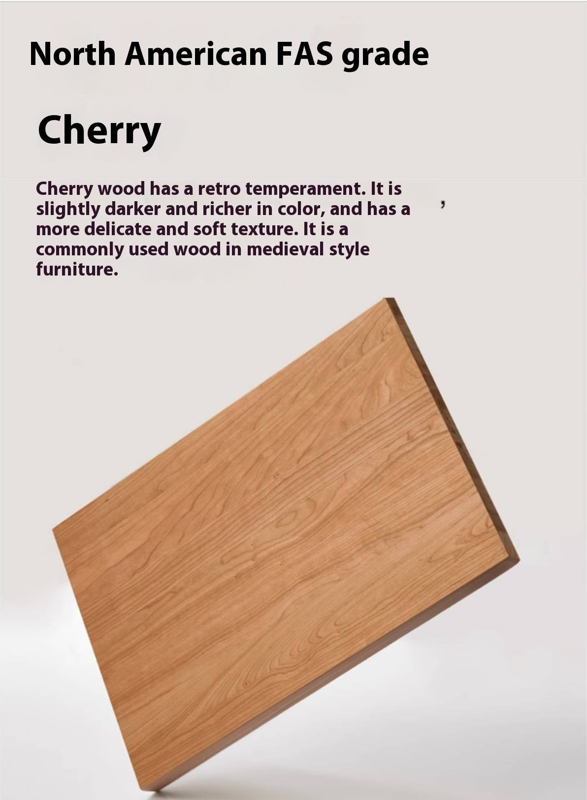 Cherry Solid Wood Rock Board Dining Table