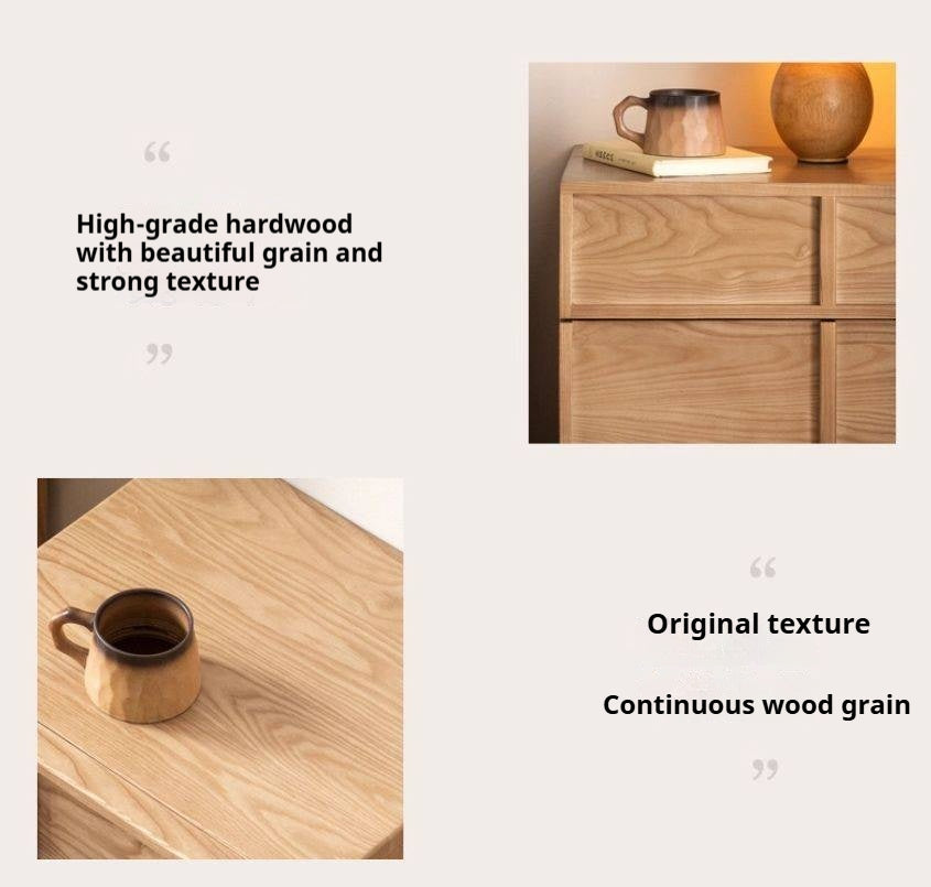 Ash Solid Wood Wabi-Sabi Style Nightstand
