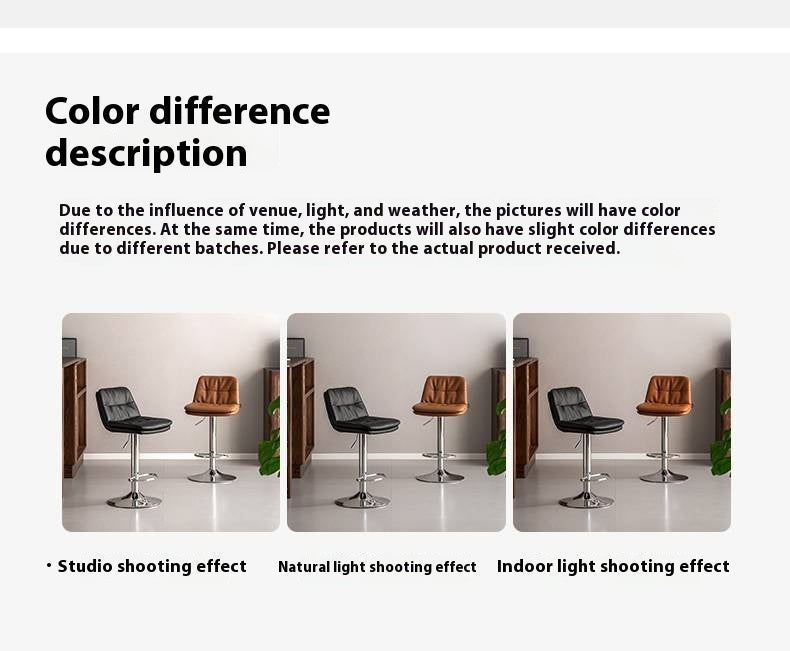 Leather High Backrest Rotating Bar Chair