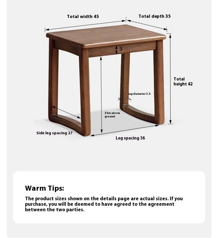 Ash Solid Wood Tea Table With Tea Tray