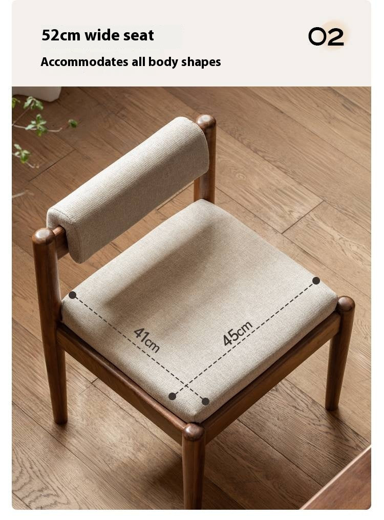 Black Walnut, Oak Solid Wood Tea Chair