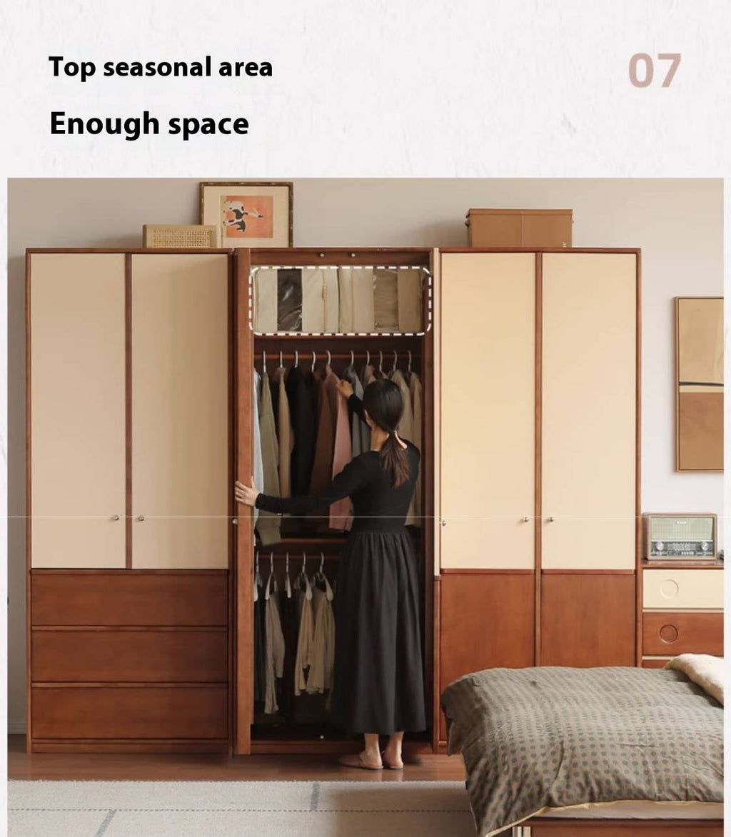 Oak Solid Wood Antique Style Wardrobe.