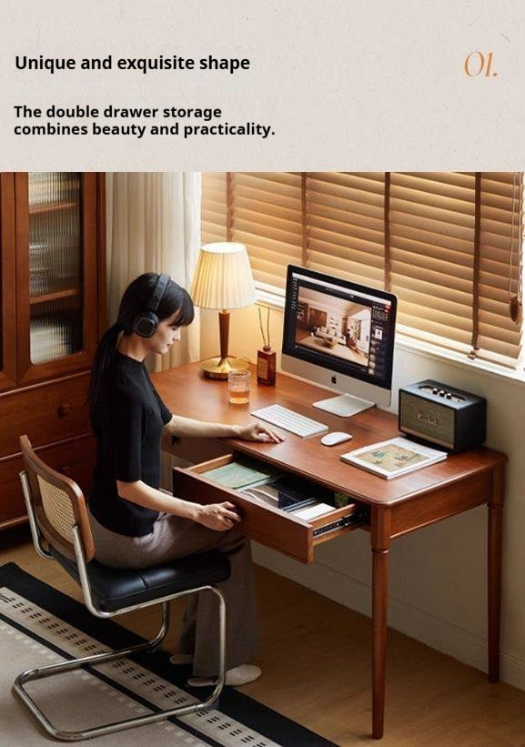 Pine Solid Wood Desk With Ancient Style