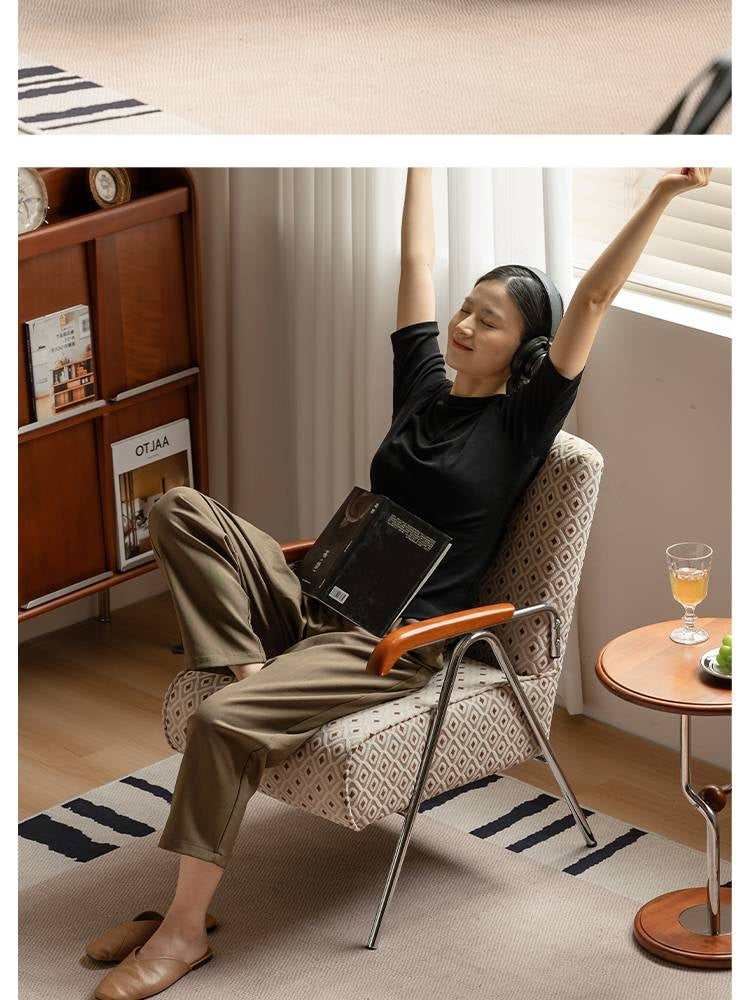 Beech Solid Wood Fabric Sofa Chair