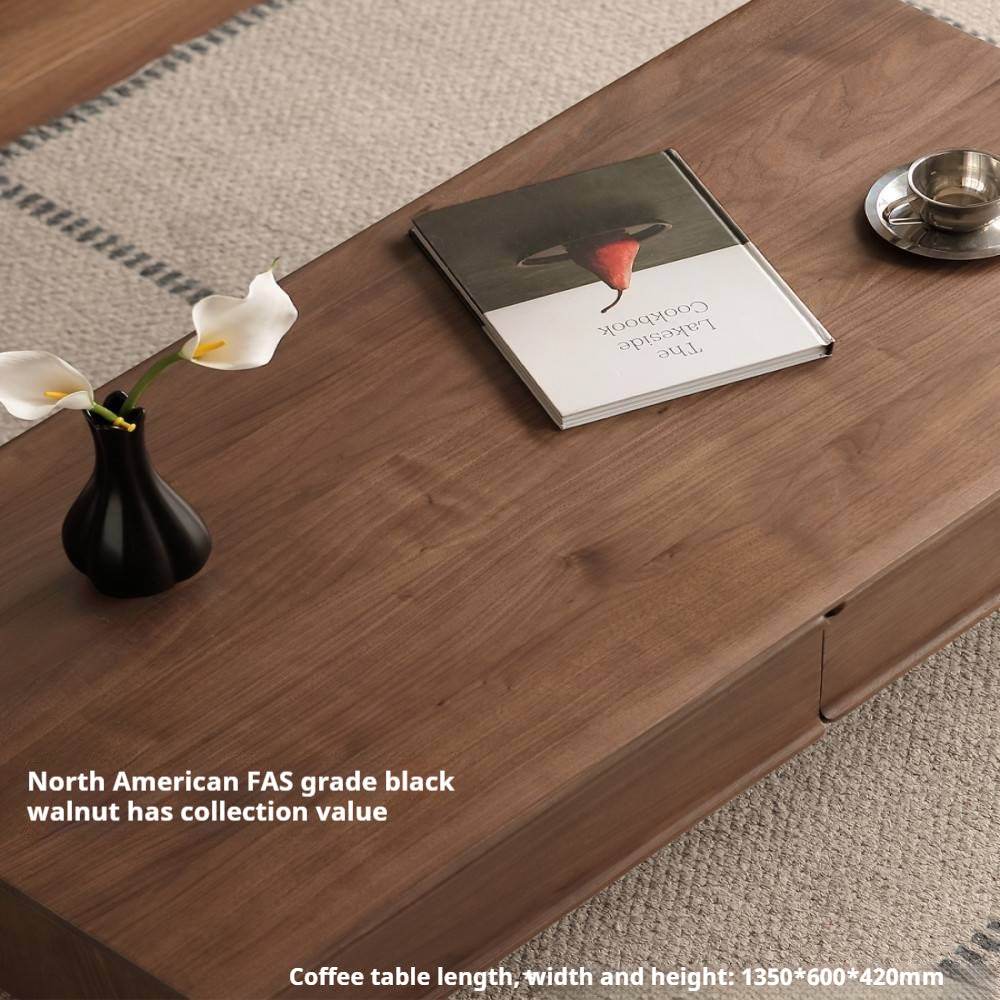 Black Walnut Solid Wood Modern Coffee Table