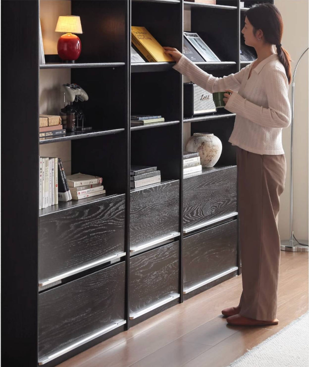 Oak Solid Wood Bauhaus Style Bookcase