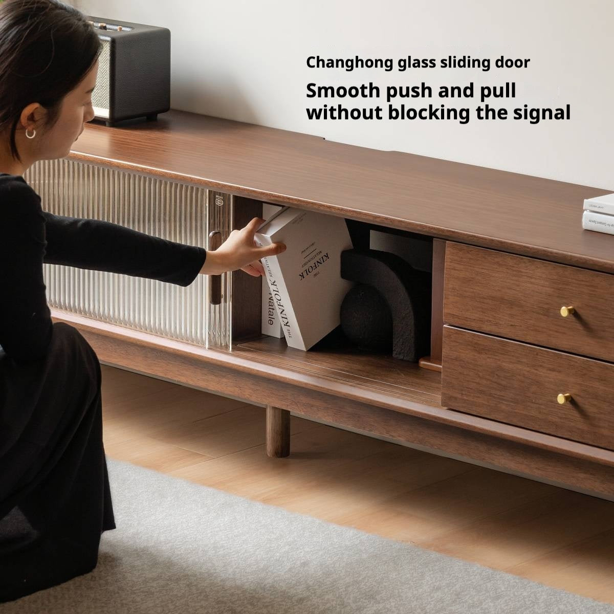 Teak Solid Wood Modern TV Stand