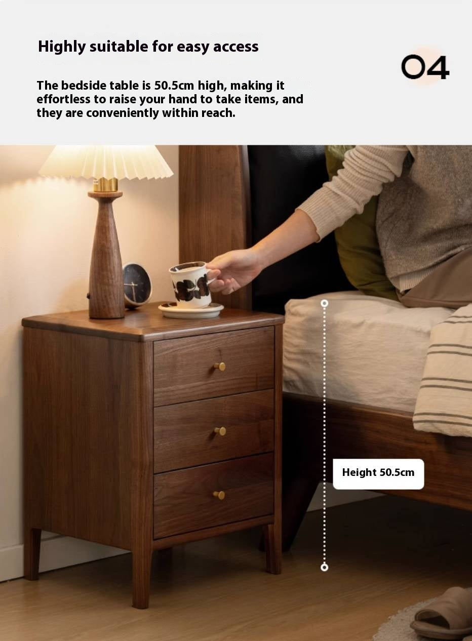 Black Walnut Solid Wood Nordic Style Nightstand
