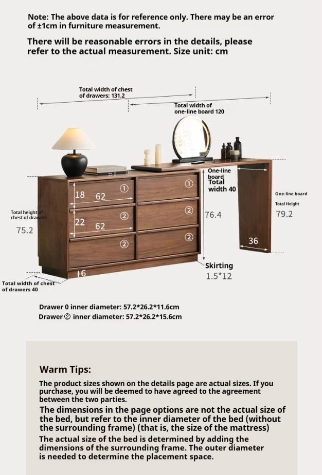 Black Walnut Solid Wood Light Luxury Dressing Table